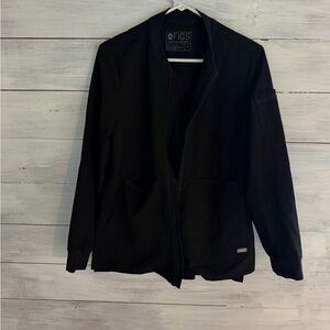 Figs Black Zip Front Medical Jacket